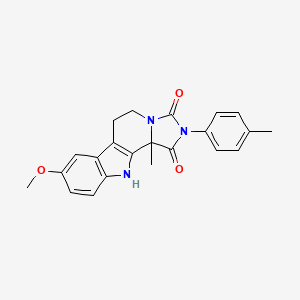 molecular formula C22H21N3O3 B6009765 8-methoxy-11b-methyl-2-(4-methylphenyl)-5,6,11,11b-tetrahydro-1H-imidazo[1',5':1,2]pyrido[3,4-b]indole-1,3(2H)-dione 