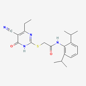 2-[(5-cyano-4-ethyl-6-oxo-1,6-dihydro-2-pyrimidinyl)thio]-N-(2,6-diisopropylphenyl)acetamide