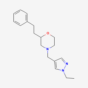 molecular formula C18H25N3O B6009772 4-[(1-ethyl-1H-pyrazol-4-yl)methyl]-2-(2-phenylethyl)morpholine 
