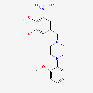 molecular formula C19H23N3O5 B6009780 2-methoxy-4-{[4-(2-methoxyphenyl)-1-piperazinyl]methyl}-6-nitrophenol 