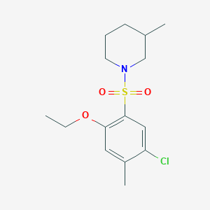 molecular formula C15H22ClNO3S B6009787 1-[(5-chloro-2-ethoxy-4-methylphenyl)sulfonyl]-3-methylpiperidine 