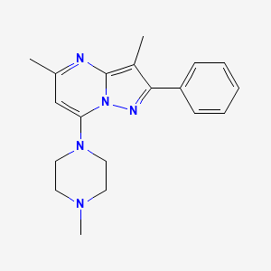 molecular formula C19H23N5 B6009816 3,5-dimethyl-7-(4-methyl-1-piperazinyl)-2-phenylpyrazolo[1,5-a]pyrimidine 