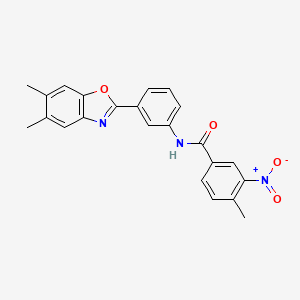 N-[3-(5,6-dimethyl-1,3-benzoxazol-2-yl)phenyl]-4-methyl-3-nitrobenzamide