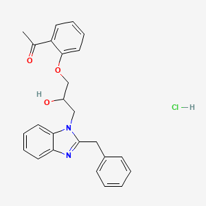 molecular formula C25H25ClN2O3 B6009821 1-{2-[3-(2-benzyl-1H-benzimidazol-1-yl)-2-hydroxypropoxy]phenyl}ethanone hydrochloride 