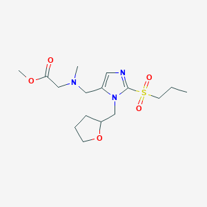 molecular formula C16H27N3O5S B6009827 methyl N-methyl-N-{[2-(propylsulfonyl)-1-(tetrahydro-2-furanylmethyl)-1H-imidazol-5-yl]methyl}glycinate 