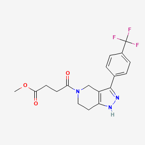 molecular formula C18H18F3N3O3 B6009878 methyl 4-oxo-4-{3-[4-(trifluoromethyl)phenyl]-1,4,6,7-tetrahydro-5H-pyrazolo[4,3-c]pyridin-5-yl}butanoate 