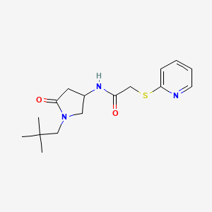 N-[1-(2,2-dimethylpropyl)-5-oxo-3-pyrrolidinyl]-2-(2-pyridinylthio)acetamide