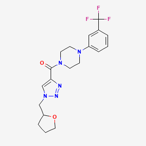 molecular formula C19H22F3N5O2 B6009926 1-{[1-(tetrahydro-2-furanylmethyl)-1H-1,2,3-triazol-4-yl]carbonyl}-4-[3-(trifluoromethyl)phenyl]piperazine 