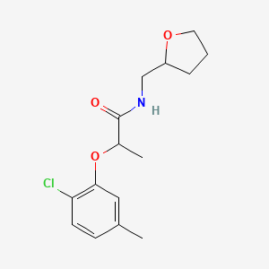 molecular formula C15H20ClNO3 B6009974 2-(2-chloro-5-methylphenoxy)-N-(tetrahydro-2-furanylmethyl)propanamide 