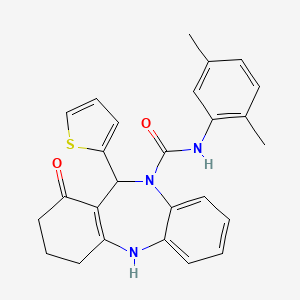 N-(2,5-dimethylphenyl)-1-oxo-11-(2-thienyl)-1,2,3,4,5,11-hexahydro-10H-dibenzo[b,e][1,4]diazepine-10-carboxamide