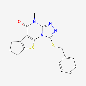 1-(benzylthio)-4-methyl-7,8-dihydro-6H-cyclopenta[4,5]thieno[3,2-e][1,2,4]triazolo[4,3-a]pyrimidin-5(4H)-one