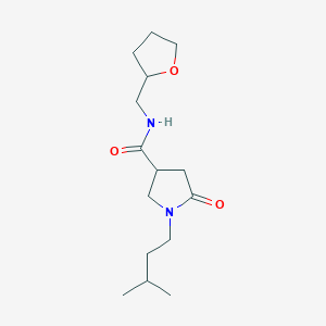 molecular formula C15H26N2O3 B6009994 1-(3-methylbutyl)-5-oxo-N-(tetrahydro-2-furanylmethyl)-3-pyrrolidinecarboxamide 