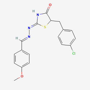 4-methoxybenzaldehyde [5-(4-chlorobenzyl)-4-oxo-1,3-thiazolidin-2-ylidene]hydrazone