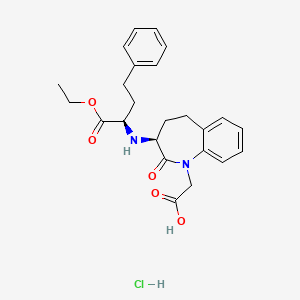 molecular formula C24H29N2O5Cl B601000 2-((S)-3-((R)-1-ethoxy-1-oxo-4-phenylbutan-2-ylamino)-2-oxo-2,3,4,5-tetrahydro-1H-benzo[b]azepin-1-yl)acetic acid hydrochloride CAS No. 86541-77-7