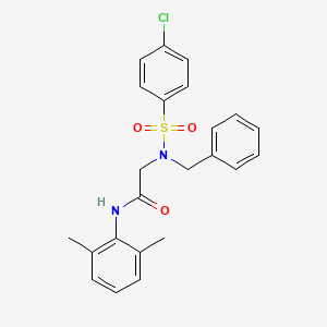 molecular formula C23H23ClN2O3S B6010014 N~2~-benzyl-N~2~-[(4-chlorophenyl)sulfonyl]-N~1~-(2,6-dimethylphenyl)glycinamide 