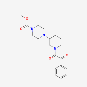 molecular formula C20H27N3O4 B6010019 ethyl 4-{1-[oxo(phenyl)acetyl]-3-piperidinyl}-1-piperazinecarboxylate 