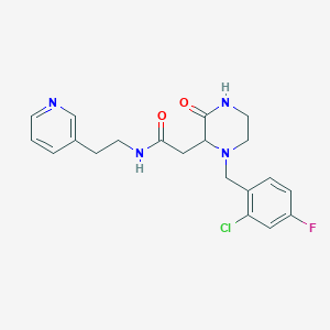 2-[1-(2-chloro-4-fluorobenzyl)-3-oxo-2-piperazinyl]-N-[2-(3-pyridinyl)ethyl]acetamide