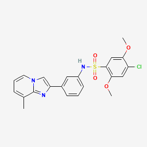 molecular formula C22H20ClN3O4S B6010058 4-chloro-2,5-dimethoxy-N-[3-(8-methylimidazo[1,2-a]pyridin-2-yl)phenyl]benzenesulfonamide 