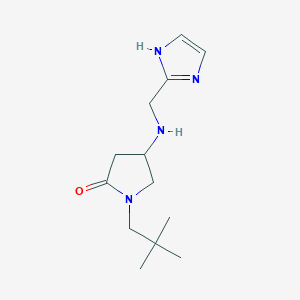 molecular formula C13H22N4O B6010063 1-(2,2-dimethylpropyl)-4-[(1H-imidazol-2-ylmethyl)amino]-2-pyrrolidinone 