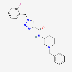 molecular formula C22H24FN5O B6010090 N-(1-benzyl-3-piperidinyl)-1-(2-fluorobenzyl)-1H-1,2,3-triazole-4-carboxamide 
