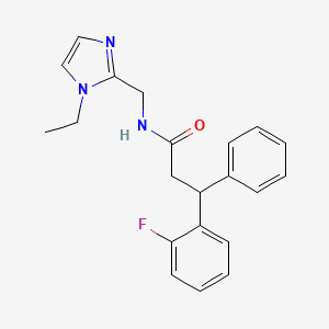 N-[(1-ethyl-1H-imidazol-2-yl)methyl]-3-(2-fluorophenyl)-3-phenylpropanamide