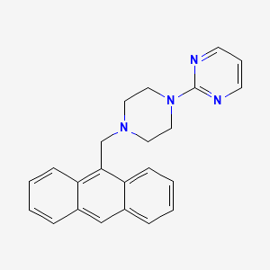 molecular formula C23H22N4 B6010123 2-[4-(9-anthrylmethyl)-1-piperazinyl]pyrimidine 