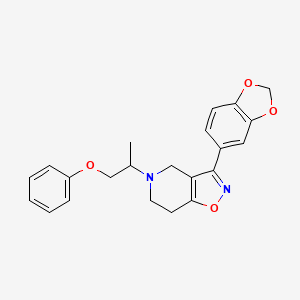 molecular formula C22H22N2O4 B6010124 3-(1,3-benzodioxol-5-yl)-5-(1-methyl-2-phenoxyethyl)-4,5,6,7-tetrahydroisoxazolo[4,5-c]pyridine 