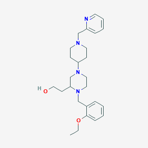 molecular formula C26H38N4O2 B6010142 2-{1-(2-ethoxybenzyl)-4-[1-(2-pyridinylmethyl)-4-piperidinyl]-2-piperazinyl}ethanol 