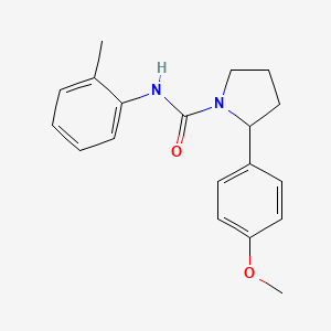 molecular formula C19H22N2O2 B6010159 2-(4-methoxyphenyl)-N-(2-methylphenyl)-1-pyrrolidinecarboxamide 