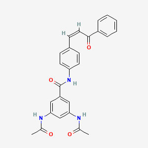 3,5-bis(acetylamino)-N-[4-(3-oxo-3-phenyl-1-propen-1-yl)phenyl]benzamide