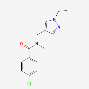 molecular formula C14H16ClN3O B6010196 4-chloro-N-[(1-ethyl-1H-pyrazol-4-yl)methyl]-N-methylbenzamide 