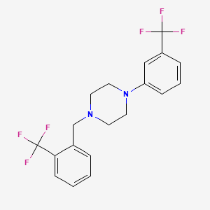 molecular formula C19H18F6N2 B6010219 1-[2-(trifluoromethyl)benzyl]-4-[3-(trifluoromethyl)phenyl]piperazine 