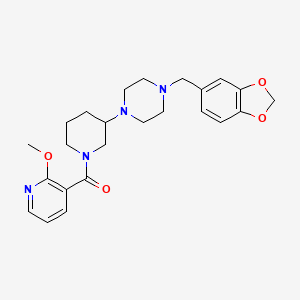 molecular formula C24H30N4O4 B6010244 1-(1,3-benzodioxol-5-ylmethyl)-4-{1-[(2-methoxy-3-pyridinyl)carbonyl]-3-piperidinyl}piperazine 