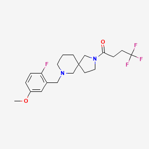 molecular formula C20H26F4N2O2 B6010249 7-(2-fluoro-5-methoxybenzyl)-2-(4,4,4-trifluorobutanoyl)-2,7-diazaspiro[4.5]decane 