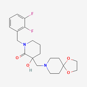 molecular formula C20H26F2N2O4 B6010272 1-(2,3-difluorobenzyl)-3-(1,4-dioxa-8-azaspiro[4.5]dec-8-ylmethyl)-3-hydroxy-2-piperidinone 