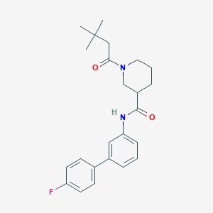 molecular formula C24H29FN2O2 B6010323 1-(3,3-dimethylbutanoyl)-N-(4'-fluoro-3-biphenylyl)-3-piperidinecarboxamide 