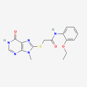 molecular formula C16H17N5O3S B6010329 N-(2-ethoxyphenyl)-2-[(9-methyl-6-oxo-6,9-dihydro-1H-purin-8-yl)thio]acetamide 