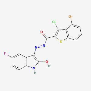 molecular formula C17H8BrClFN3O2S B6010330 4-bromo-3-chloro-N'-(5-fluoro-2-oxo-1,2-dihydro-3H-indol-3-ylidene)-1-benzothiophene-2-carbohydrazide 