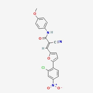 molecular formula C21H14ClN3O5 B6010351 3-[5-(2-chloro-4-nitrophenyl)-2-furyl]-2-cyano-N-(4-methoxyphenyl)acrylamide 