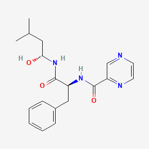 molecular formula C19H24N4O3 B601037 N-((S)-1-(((R)-1-Hydroxy-3-methylbutyl)amino)-1-oxo-3-phenylpropan-2-yl)pyrazine-2-carboxamide CAS No. 289472-78-2