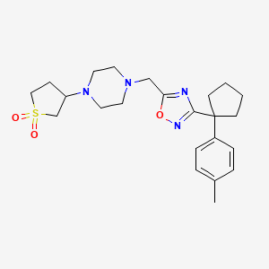molecular formula C23H32N4O3S B6010398 1-(1,1-dioxidotetrahydro-3-thienyl)-4-({3-[1-(4-methylphenyl)cyclopentyl]-1,2,4-oxadiazol-5-yl}methyl)piperazine 
