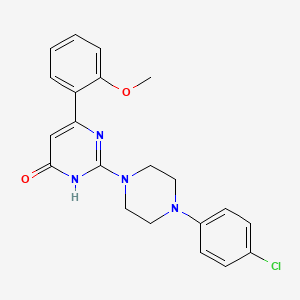 molecular formula C21H21ClN4O2 B6010417 2-[4-(4-chlorophenyl)-1-piperazinyl]-6-(2-methoxyphenyl)-4(3H)-pyrimidinone 