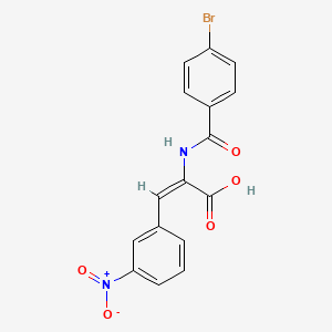 molecular formula C16H11BrN2O5 B6010429 2-[(4-bromobenzoyl)amino]-3-(3-nitrophenyl)acrylic acid 