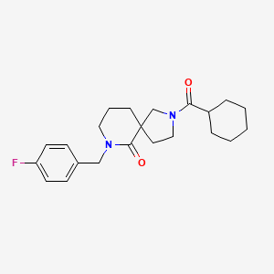 molecular formula C22H29FN2O2 B6010444 2-(cyclohexylcarbonyl)-7-(4-fluorobenzyl)-2,7-diazaspiro[4.5]decan-6-one 