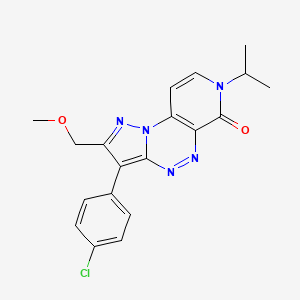 molecular formula C19H18ClN5O2 B6010456 3-(4-chlorophenyl)-7-isopropyl-2-(methoxymethyl)pyrazolo[5,1-c]pyrido[4,3-e][1,2,4]triazin-6(7H)-one 