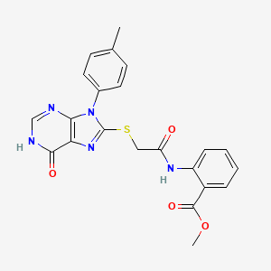 molecular formula C22H19N5O4S B6010462 methyl 2-[({[9-(4-methylphenyl)-6-oxo-6,9-dihydro-1H-purin-8-yl]thio}acetyl)amino]benzoate 