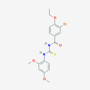 molecular formula C18H19BrN2O4S B6010473 3-bromo-N-{[(2,4-dimethoxyphenyl)amino]carbonothioyl}-4-ethoxybenzamide 