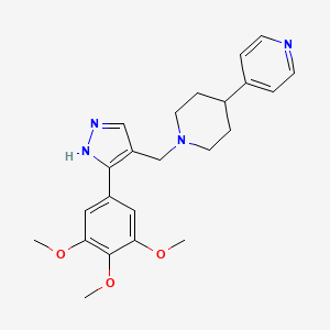 molecular formula C23H28N4O3 B6010478 4-(1-{[3-(3,4,5-trimethoxyphenyl)-1H-pyrazol-4-yl]methyl}-4-piperidinyl)pyridine 