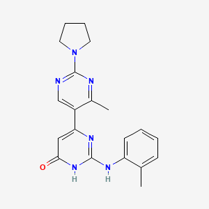 molecular formula C20H22N6O B6010486 4'-methyl-2-[(2-methylphenyl)amino]-2'-(1-pyrrolidinyl)-4,5'-bipyrimidin-6(1H)-one 