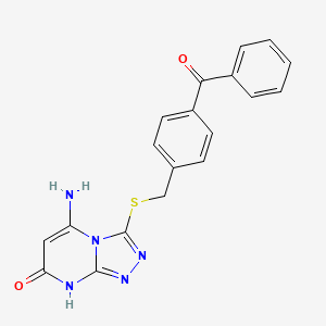 molecular formula C19H15N5O2S B6010494 5-amino-3-[(4-benzoylbenzyl)thio][1,2,4]triazolo[4,3-a]pyrimidin-7(8H)-one 